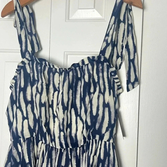 Jason Wu Sleeveless Dress with Shoulder Ties in Spring Navy Multi SZ6 Maxi Dress - Picture 14 of 16